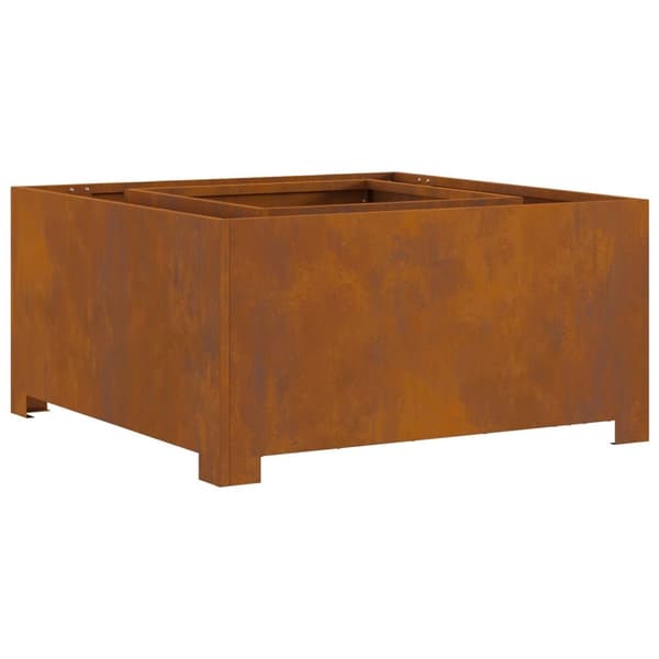 vidaXL Vedhull Firkantet 80x80x40 cm Forvitret Stål