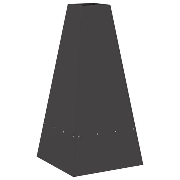 vidaXL Tulipesä puun säilytyksellä Musta 50x50x100 cm Teräs