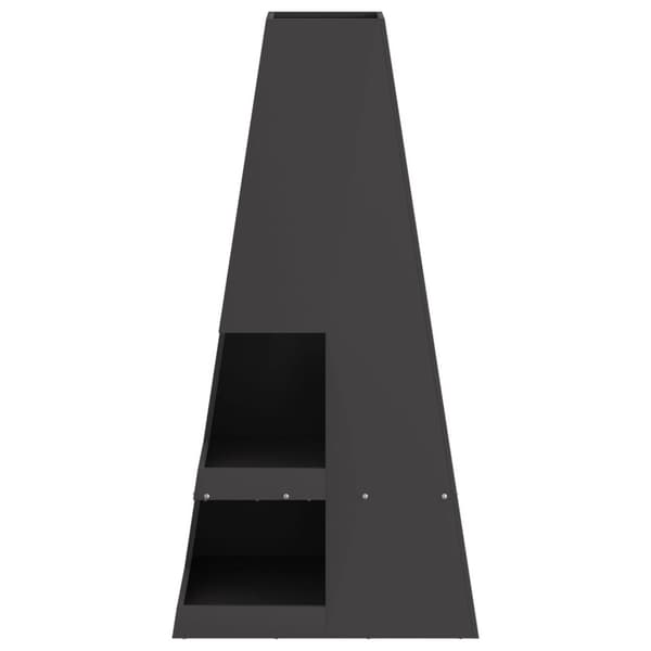 vidaXL Tulipesä puun säilytyksellä Musta 50x50x100 cm Teräs