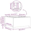 Miniatyrbilde 9 av 9: vidaXL Fyrfat Firkantet Svart 80x80x40 cm Stål