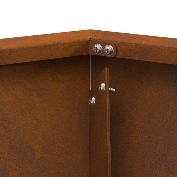 vidaXL Slidt stål/Brun Slidt stål 100 x 100 x 28 cm Holdbar