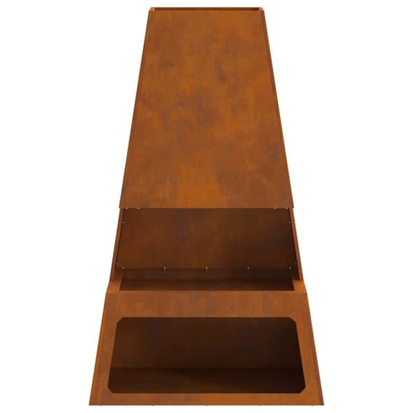 vidaXL Bålsted med vedlagring 60x35x100 cm Værbestandig stål