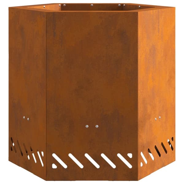vidaXL Forvitret stål/Brun Forvitret stål 48 x 48 x 51 cm Ildsted