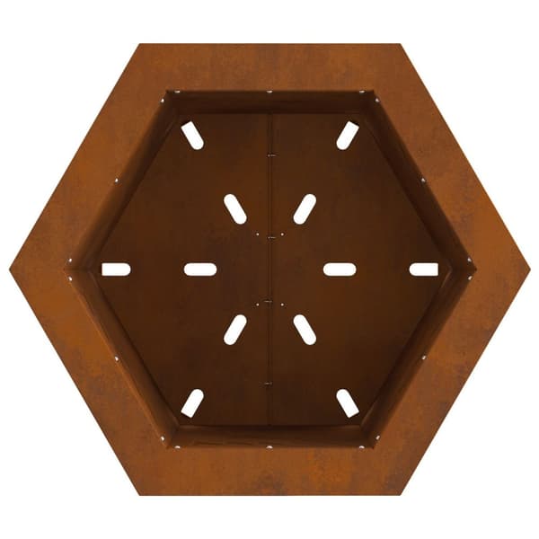 vidaXL Forvitret stål/Brun Forvitret stål 48 x 48 x 51 cm Ildsted