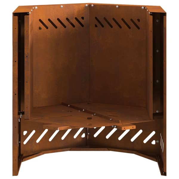 vidaXL Forvitret stål/Brun Forvitret stål 48 x 48 x 51 cm Ildsted