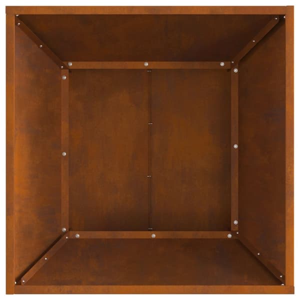 vidaXL Slitstål / Brun 60 x 60 x 35 cm Stilren Vedeldad Eldstad