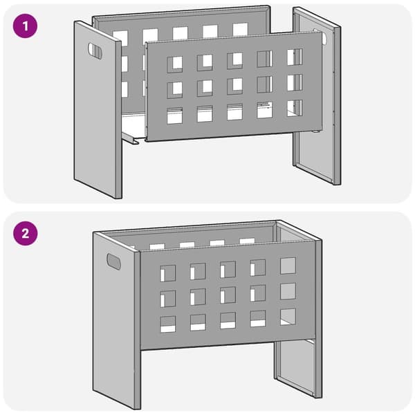 vidaXL Fyrfat Rektangulær Svart 50x30x40 cm Stål