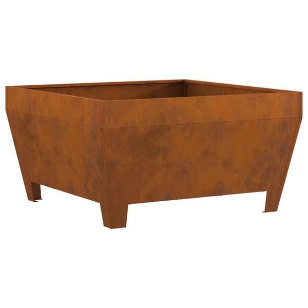 vidaXL Fyrsted Firkantet 80x80x43 cm Forvitret Stål