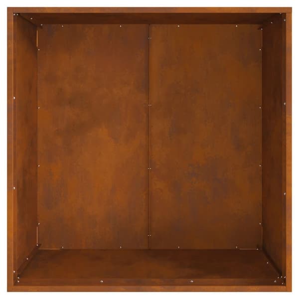 vidaXL Fyrsted Firkantet 80x80x43 cm Forvitret Stål