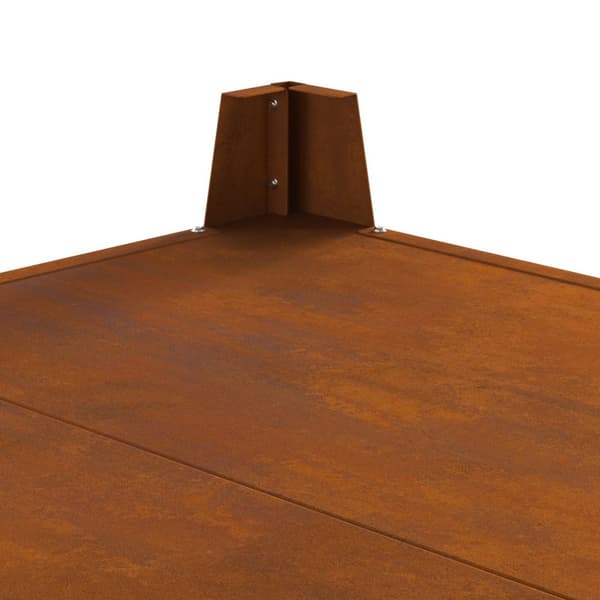 vidaXL Fyrsted Firkantet 80x80x43 cm Forvitret Stål