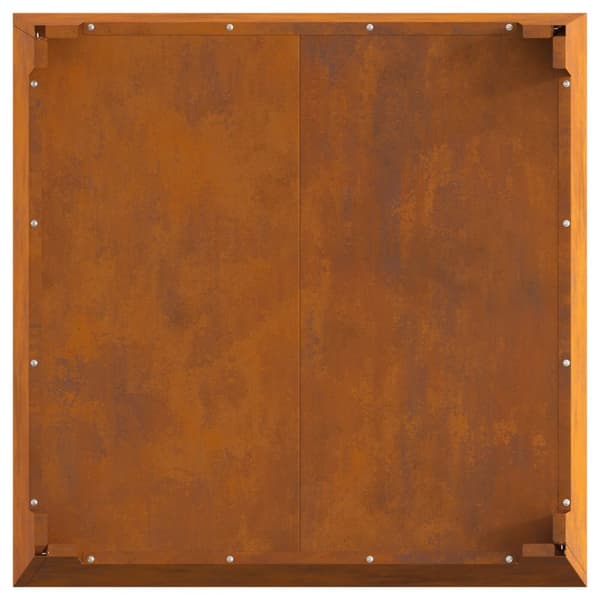 vidaXL Fyrsted Firkantet 80x80x43 cm Forvitret Stål