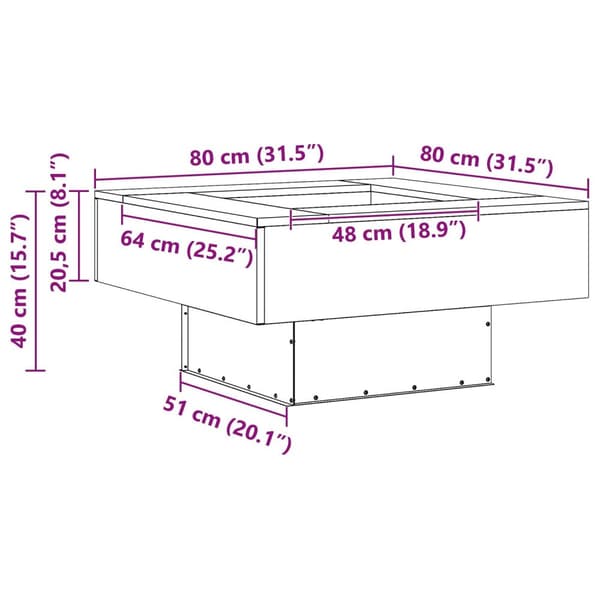 vidaXL Neliö Takka Musta 80x80x40 cm Teräs