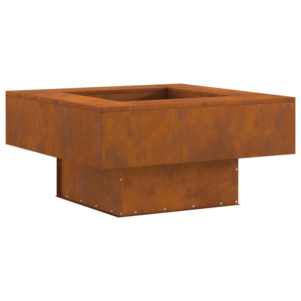 vidaXL Corten Stål 80 x 80 x 40 cm Slidstærk Ildsted Firkanet