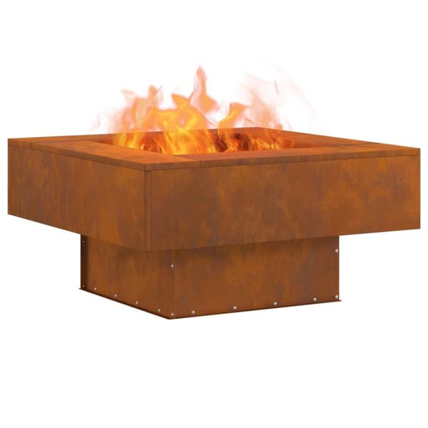 vidaXL Corten Stål 80 x 80 x 40 cm Slidstærk Ildsted Firkanet