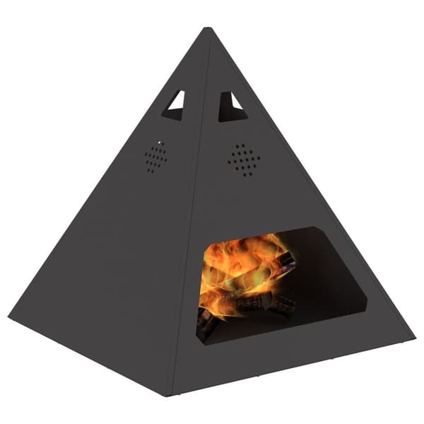 vidaXL Koldvalset stål/Sort Stor Holdbar Ildsted Pyramide Moderne