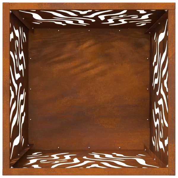 vidaXL Väderbeständigt stål/Brun 40 x 40 x 40 cm Hållbar Eldstad