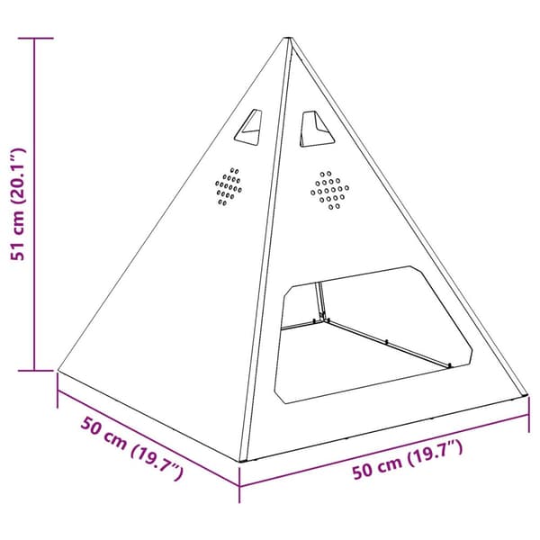 vidaXL Kallvalsat stål, svart Stor Hållbar Eldkorg Pyramid Modern