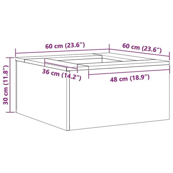 vidaXL Kaldvalset stål/Sort Kaldvalset stål 60 x 60 x 30 cm Holdbar