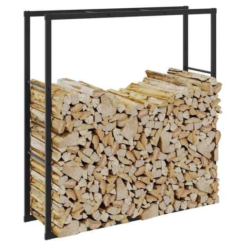 Vedställ svart 110x30x116 cm stål