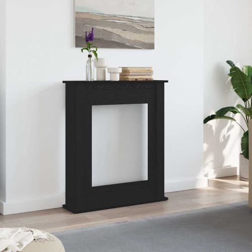 Öppen spis infattning svart ek 75x20x87,5 cm konstruerat trä