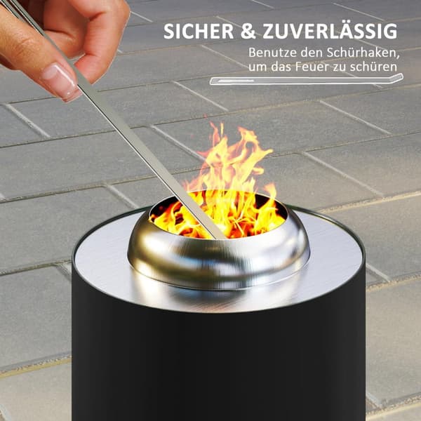 Rootz Fire Bowl Pise - Rökfria eldskal - Rostfritt stål eldstad - Robust & värmebeständig - Ø16x25cm
