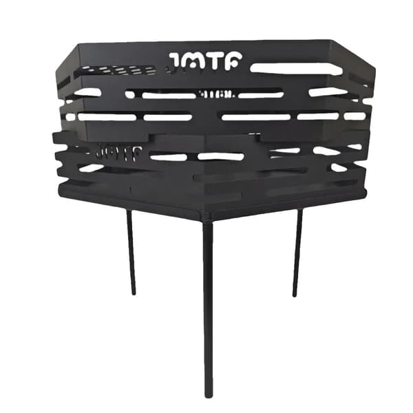 Fällbar Camping Bålugn, Bärbar Design, DELAD Struktur,Svart