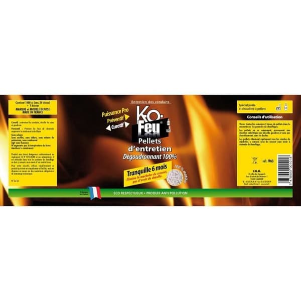 Antitjärspellets - KO FEU - Kofeu pellets 100% 800g - Specialpelletskamin - Miljövänlig