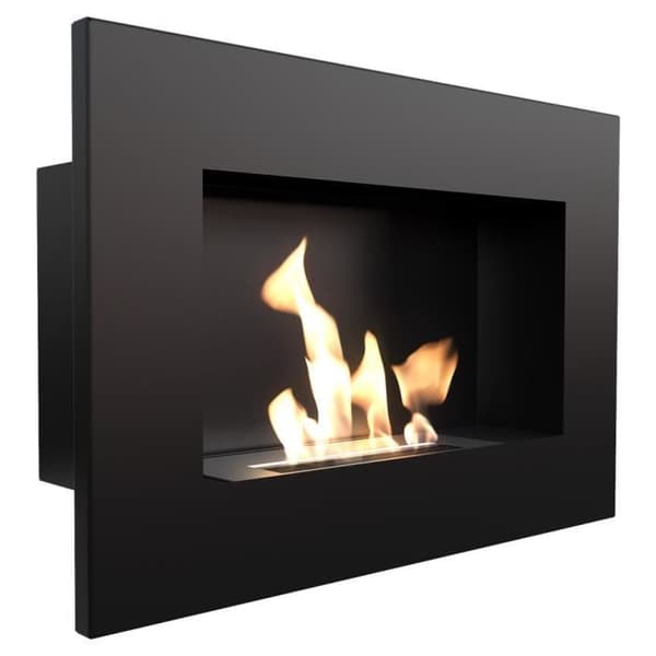 Bio eldstad - DELTA - Svart - Belagt stål - 60 cm - TÜV certifierad