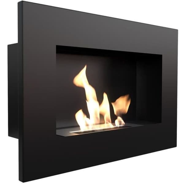 Bio eldstad - DELTA - Svart - Belagt stål - 60 cm - TÜV certifierad