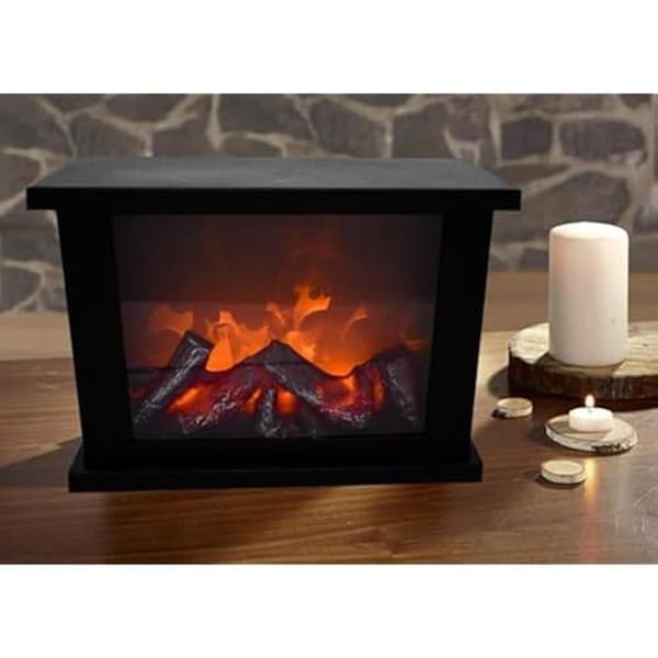 Dekorativ eldstad - TECHNO LINE - T9800 - LED - 29 cm - Rökfri flammeffekt