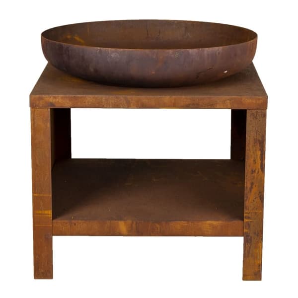 Esschert Design Eldfat med vedförvaring 62 cm rost