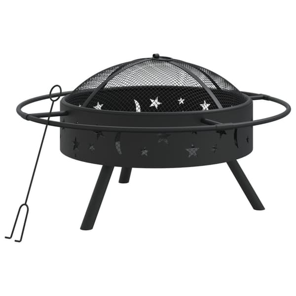 Eldstad med eldgaffel 70 cm XXL stål