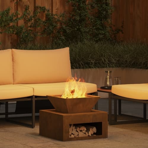 Eldstad 50x50x40 cm Corten stål