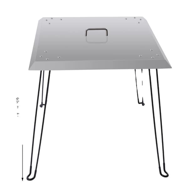 Eldstad Värmeskydd, Rostfritt Stål, Fällbar Design, Bärhandtag,Silver