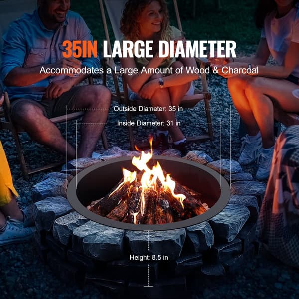 Fire Pit Ring, Kulstofstål, Nem Samling