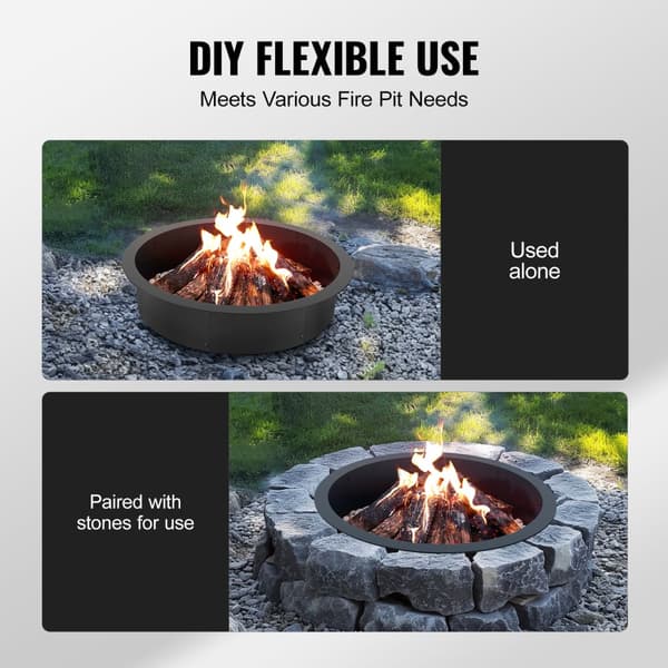 Fire Pit Ring, Kulstofstål, Nem Samling