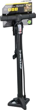 Miniatyrbillede 1 af 2: Dunlop cykelpumpe opretstående med ekstra ventiler sort