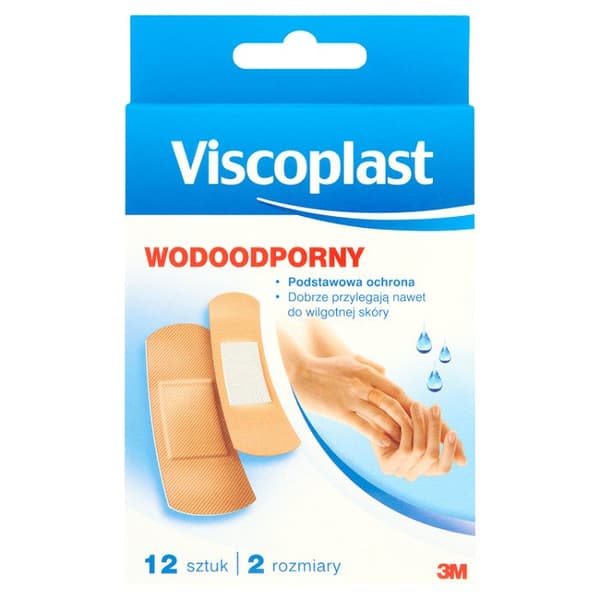 Viscoplastiset laastarit vedenpitävällä sidoksella 12 kpl