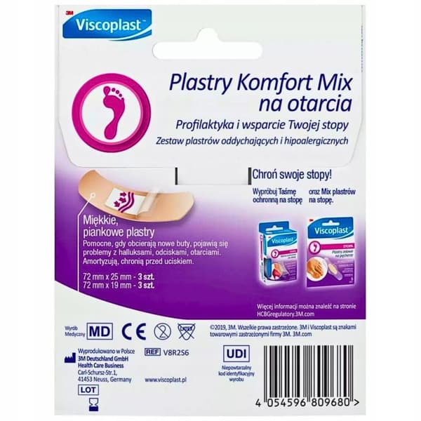 Viscoplast komfortplåster för skrubbsår mix 6 st