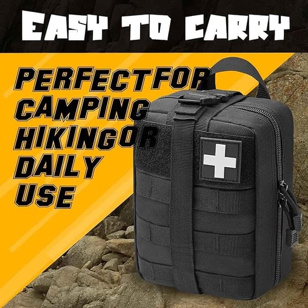 Taktisk Första Hjälpen-Väska – 600D Nylon Molle Ifak Pouch, Rivbar Medicväska för Camping, Vandring & Resa (Tom)
