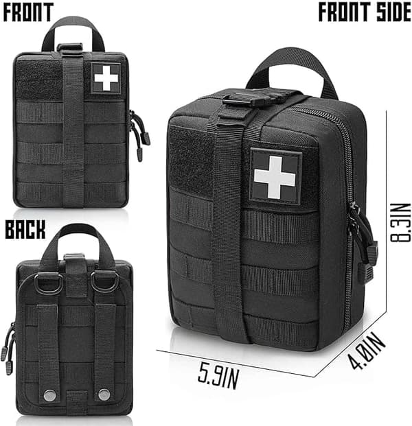 Taktisk Första Hjälpen-Väska – 600D Nylon Molle Ifak Pouch, Rivbar Medicväska för Camping, Vandring & Resa (Tom)