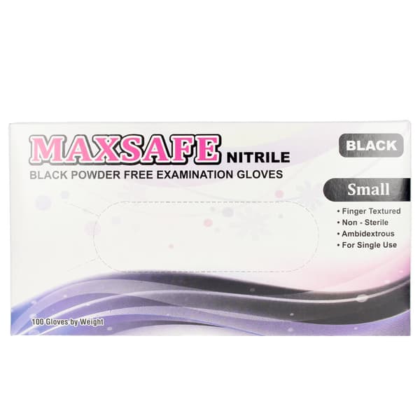 MAXSAFE nitryl gloves size S #black 100 pcs