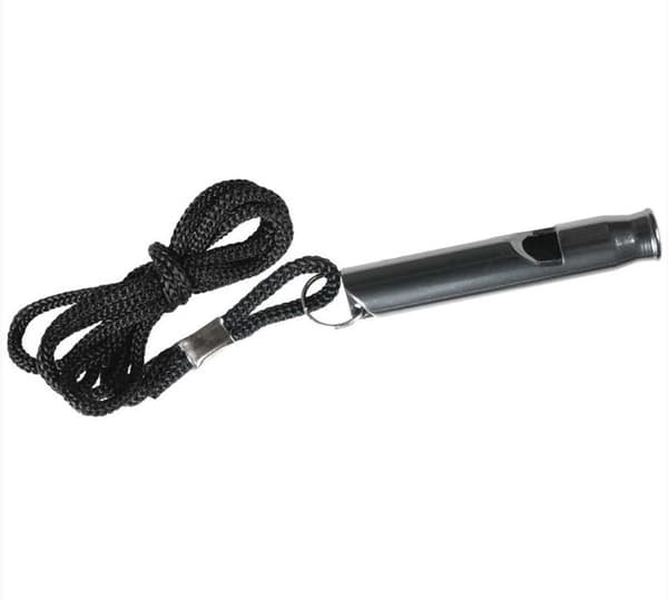 Survival Whistle - Aluminium - Svart