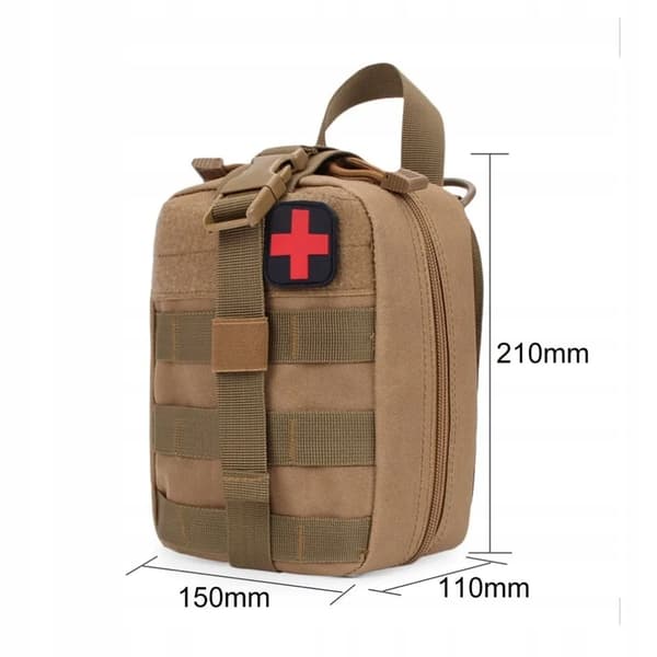 SET MED STORT TAKTISKT FÖRSTA HJÄLPEN-KIT, SVART MOLLE-FÖRSÄKRING, IFAK, SAX, TURNERING