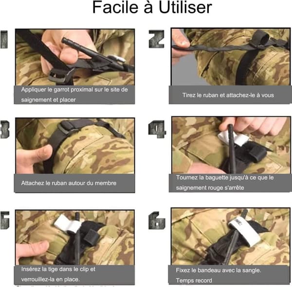 Auledio Turnstile Tactical Turniquet Emergency Kit til jagt og vandreture, til udendørs alvorlige nødsituationer og blodtabskontrol varevogn