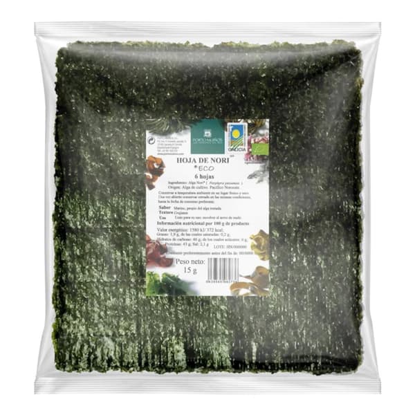 Paahdettua nori-merilevää sushiin BIO 15 g - Porto Muinos
