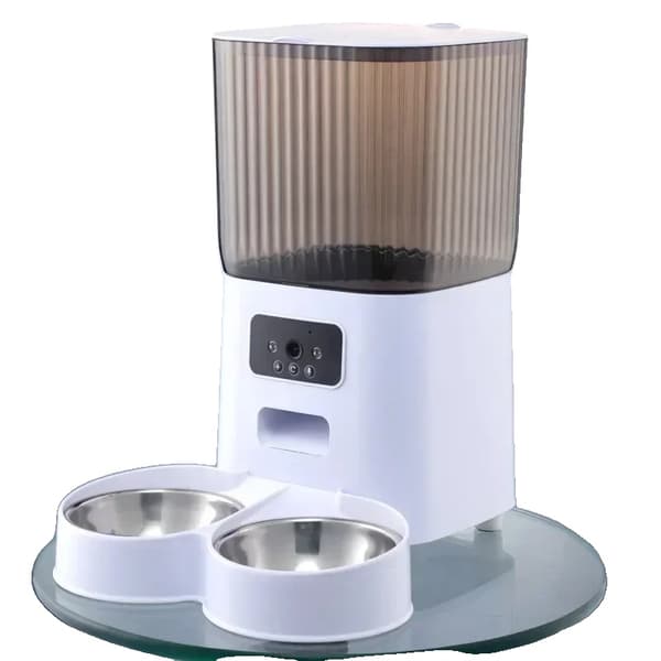 Smart kattmatare, 3,5L kapacitet, LCD-display,Dubbel skål video