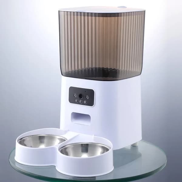 Smart automatisk kattefoder, 5L kapacitet, dobbelt skåle,Dobbelt skål video