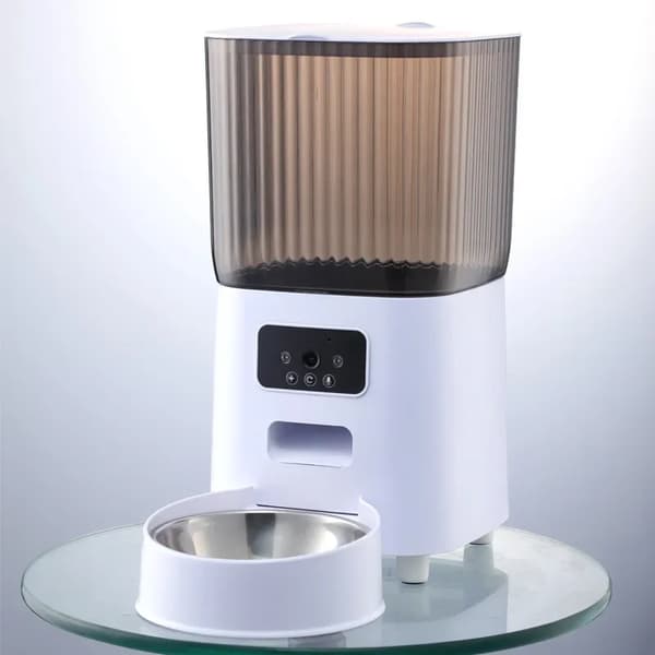 Smart automatisk kattmatare, 5L kapacitet, dubbla skålar,Enkel skål video