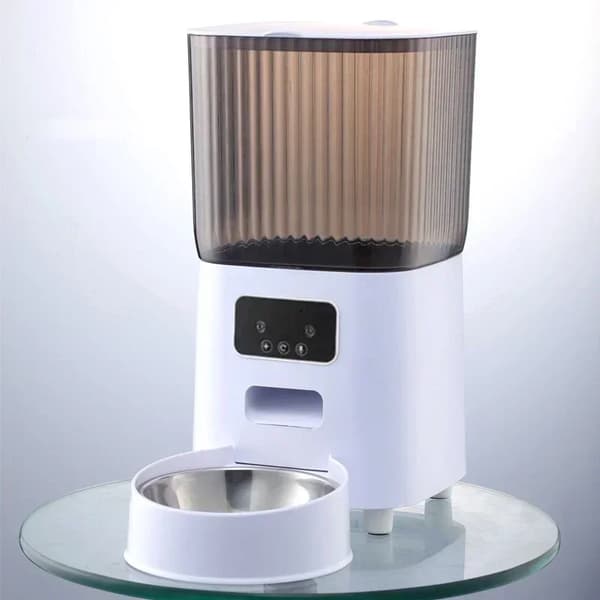 Smart kattmatare, 3,5L kapacitet, LCD-display,Enkel skål WIFI